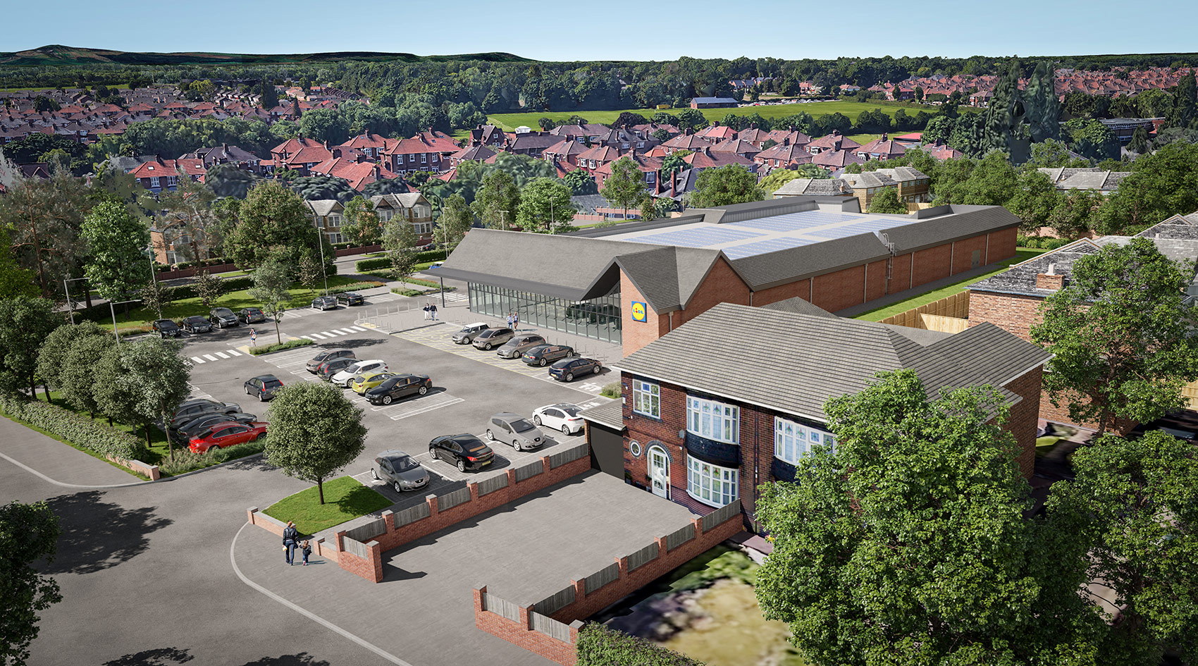 3D aerial visual from Roman Road of the store